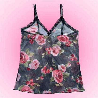 Vintage Floral Mesh Cami Top (M)