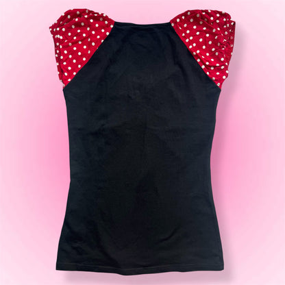 Black Polka Dot Grunge Shirt (S)