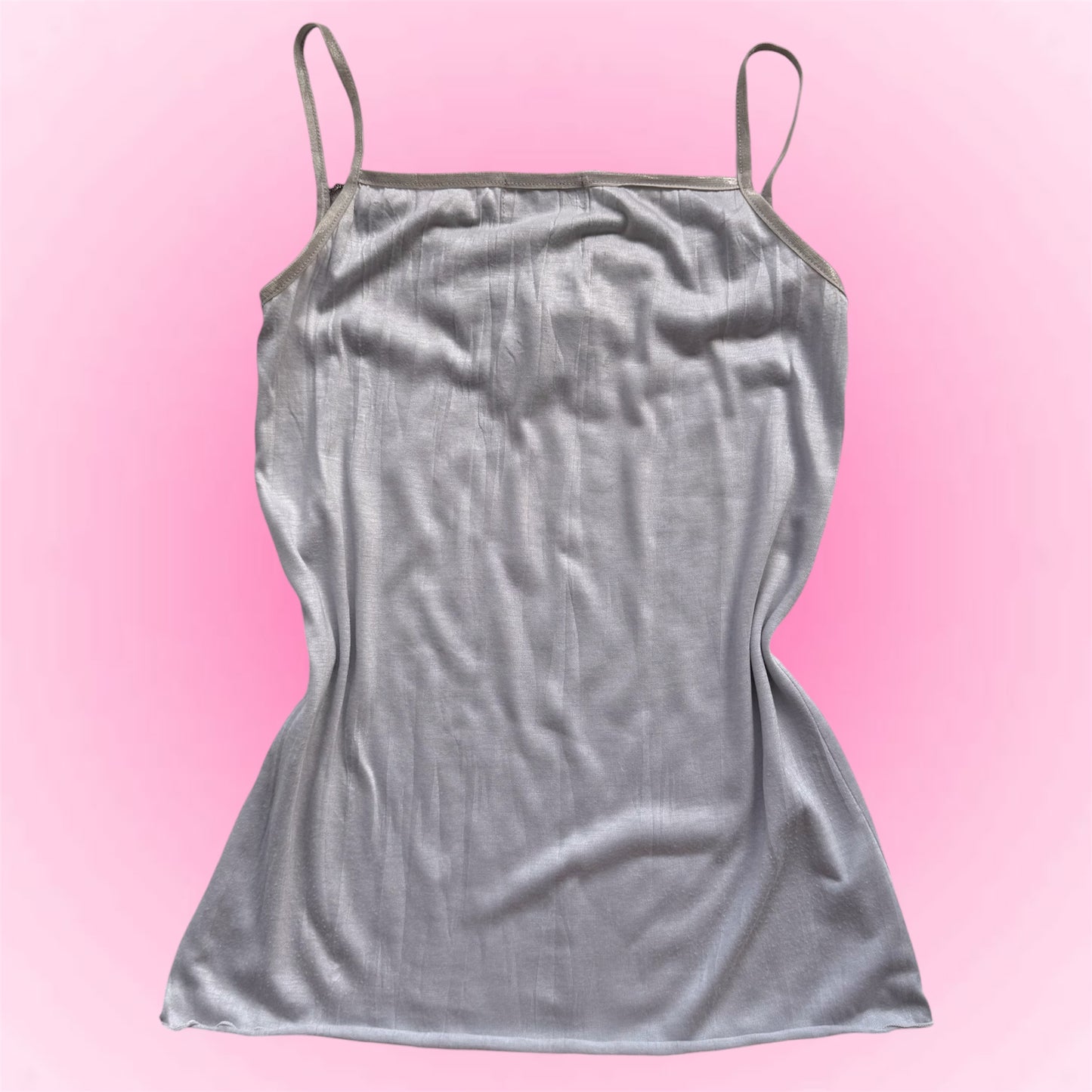 Grey Lace Trim Japanese Cami (S/M)