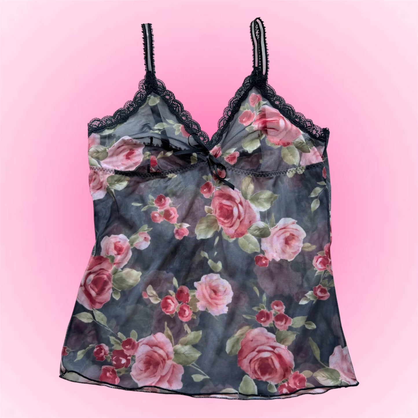 Vintage Floral Mesh Cami Top (M)