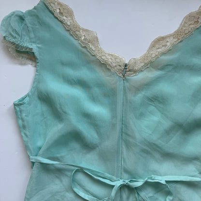 Mint Silk Lace Y2K Top (XS/S)