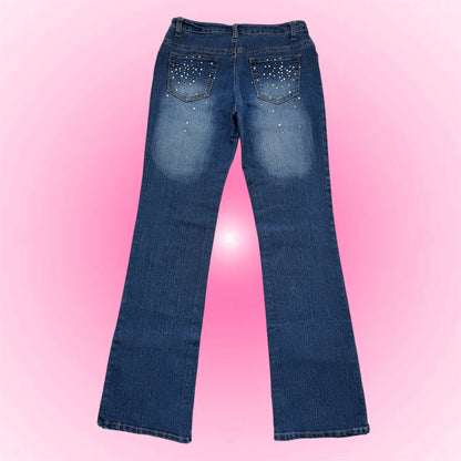 Y2k rhinestones jeans (M)