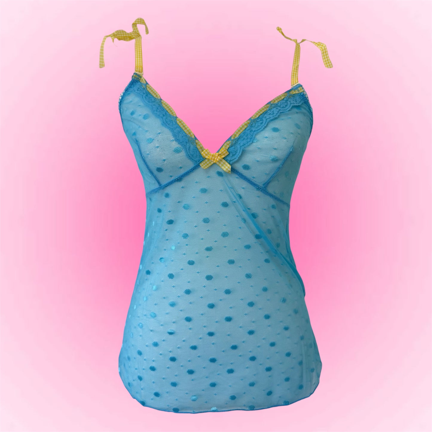 Blue Polka Dot Sheer Cami (S)