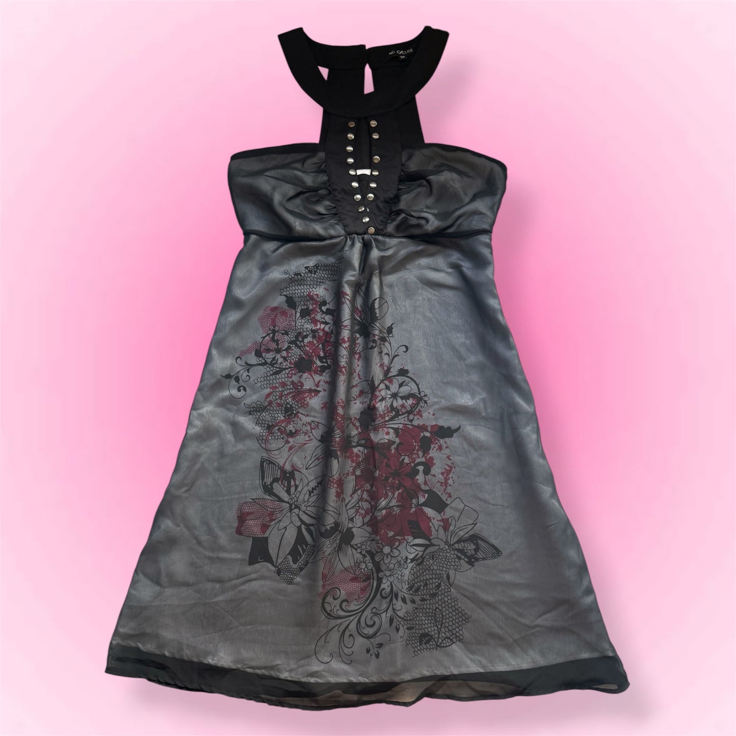 Black Sheer Vintage Dress (M)