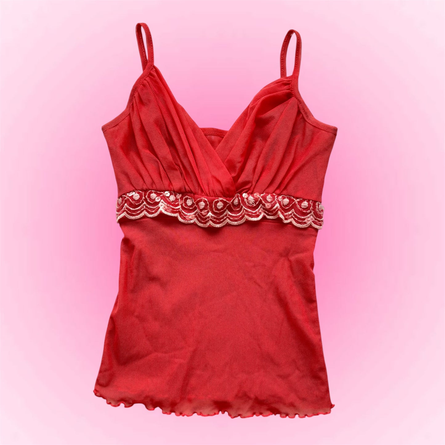 Vintage red mesh cami (XS)