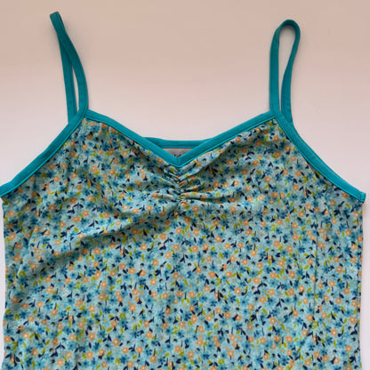 Green floral dress (M)