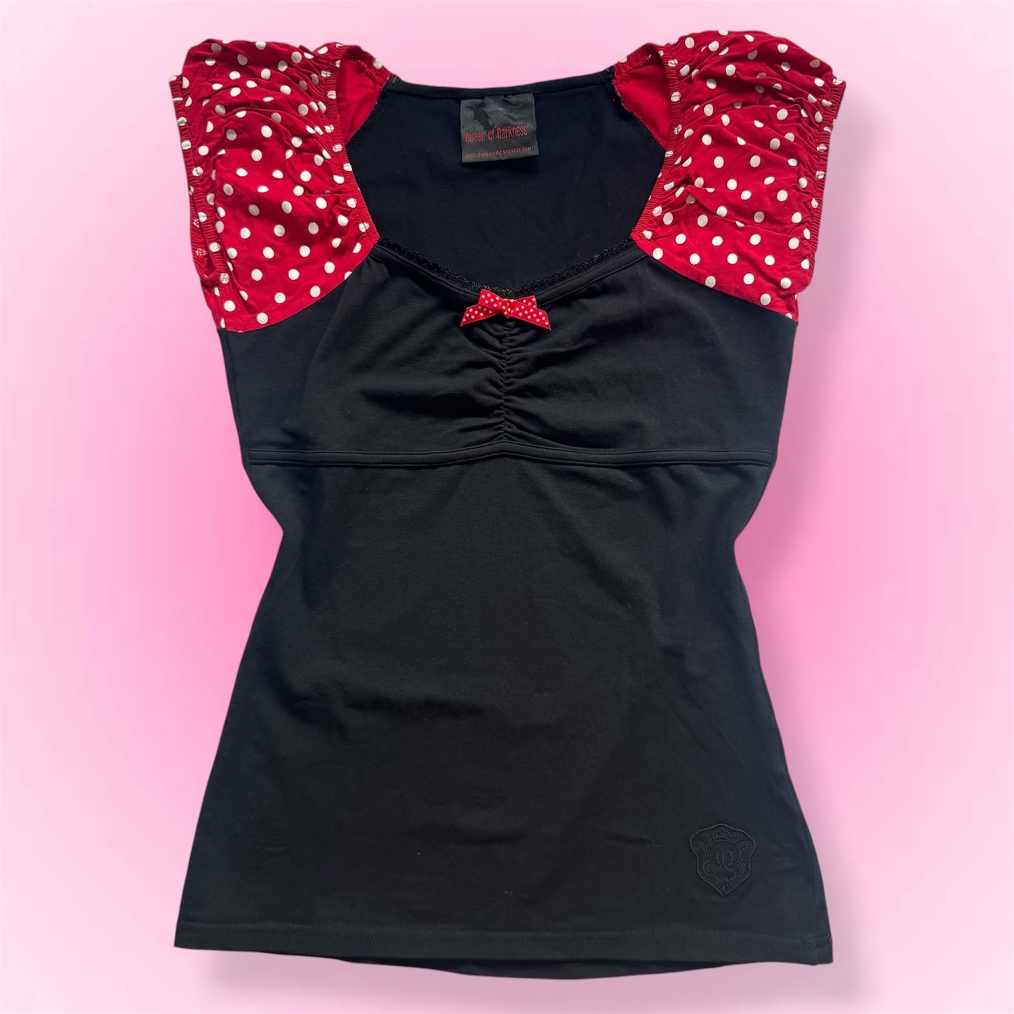 Black Polka Dot Grunge Shirt (S)