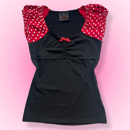 Black Polka Dot Grunge Shirt (S)