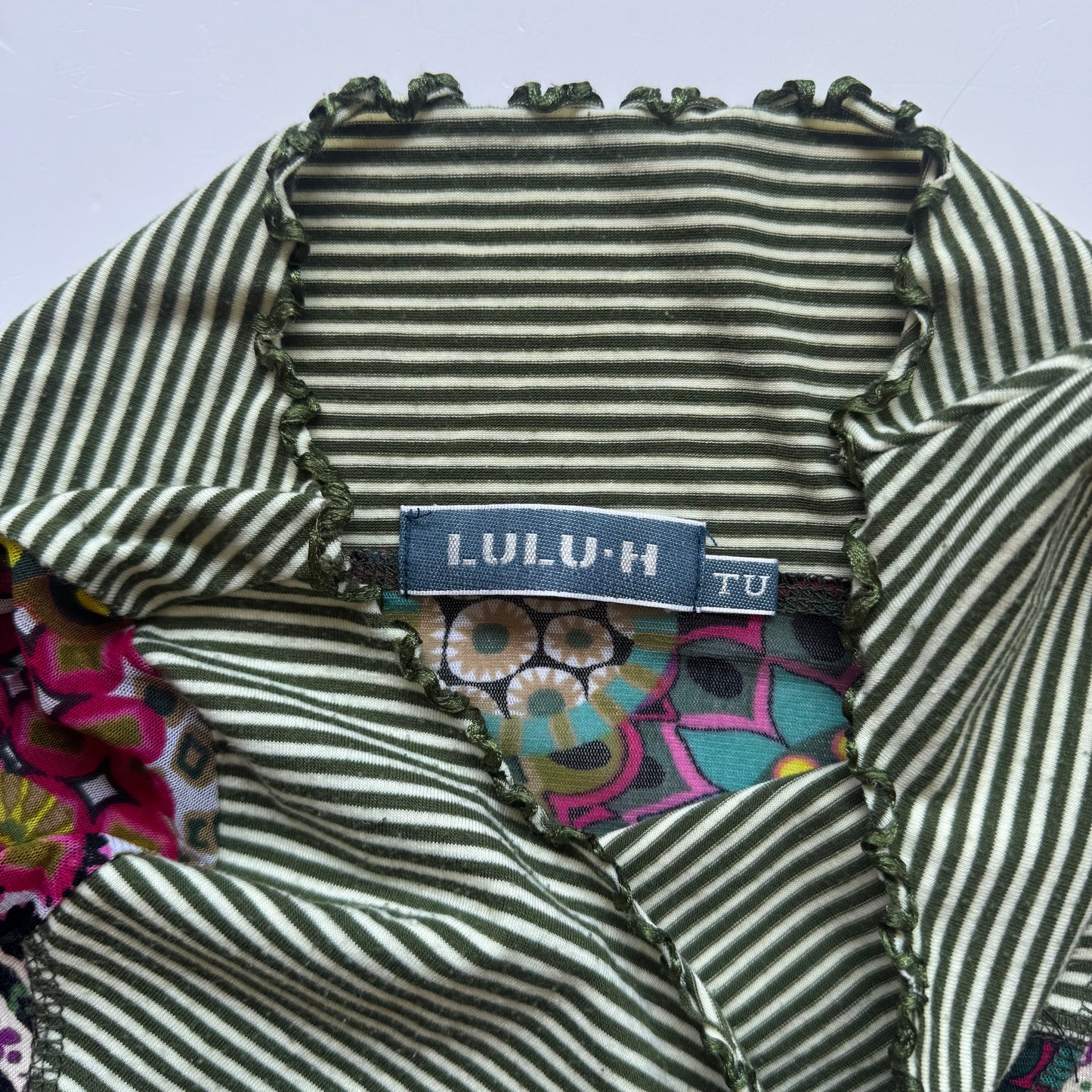 Vintage Floral Patchwork Long Sleeve Top (S)