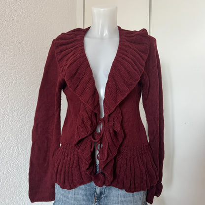 Burgundy Knit Cardigan (M)