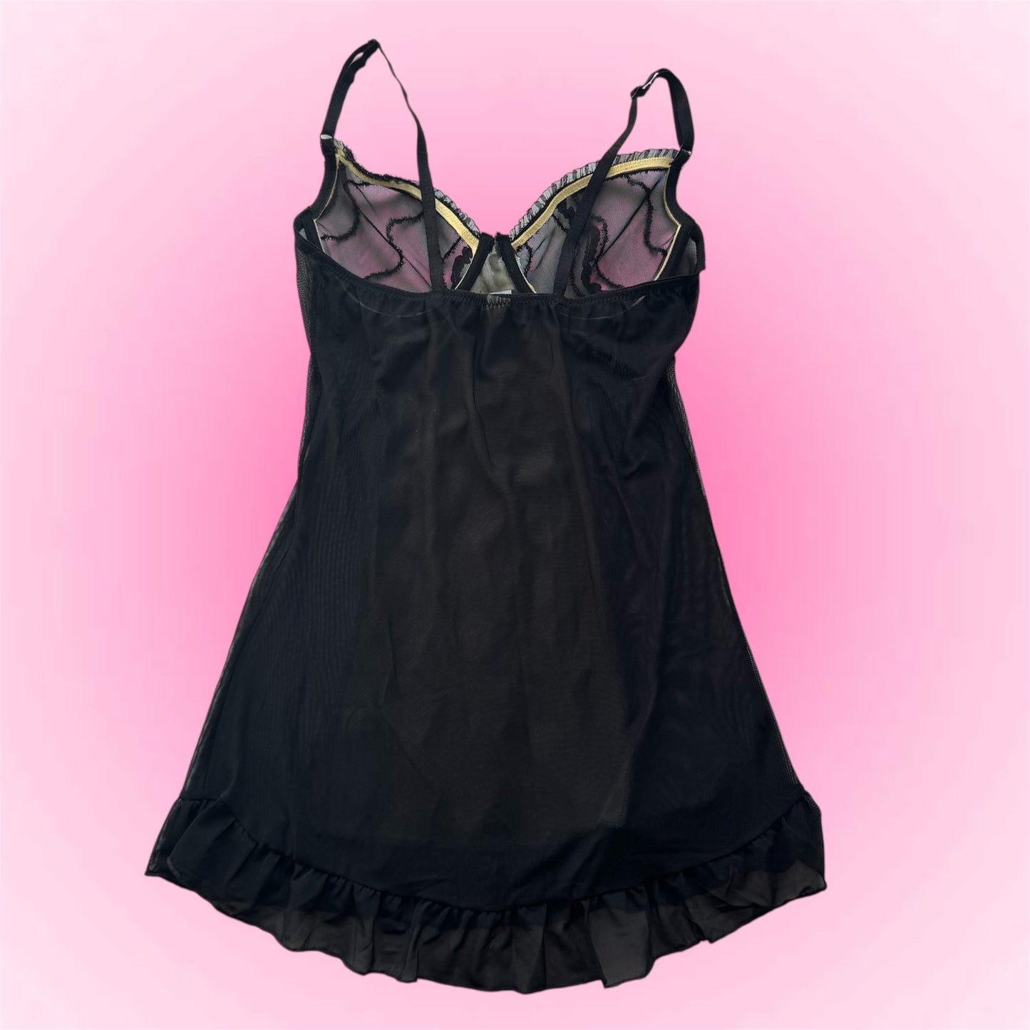 Black vintage slip dress (S)