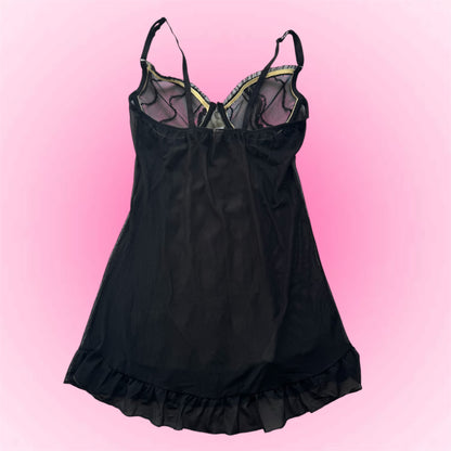 Black vintage slip dress (S)