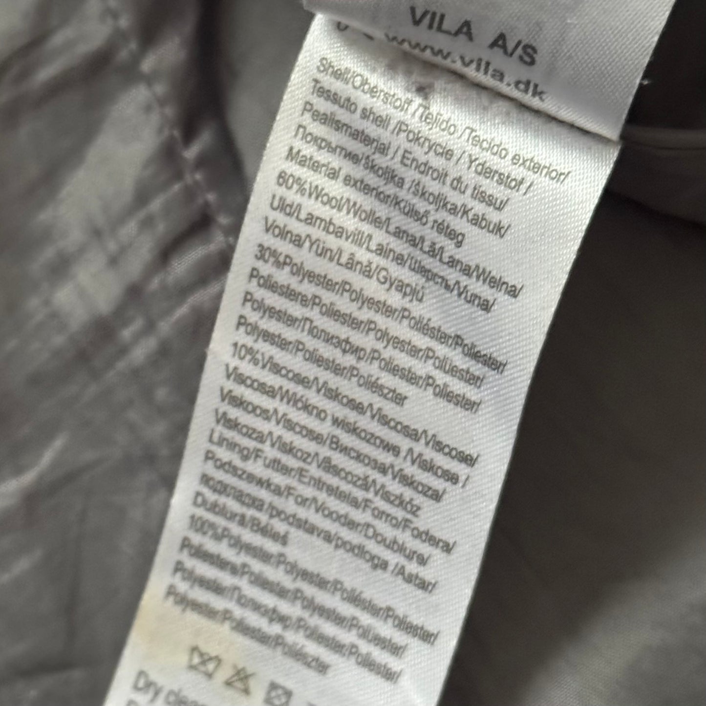 Grey Tailored Wool Coat (S)