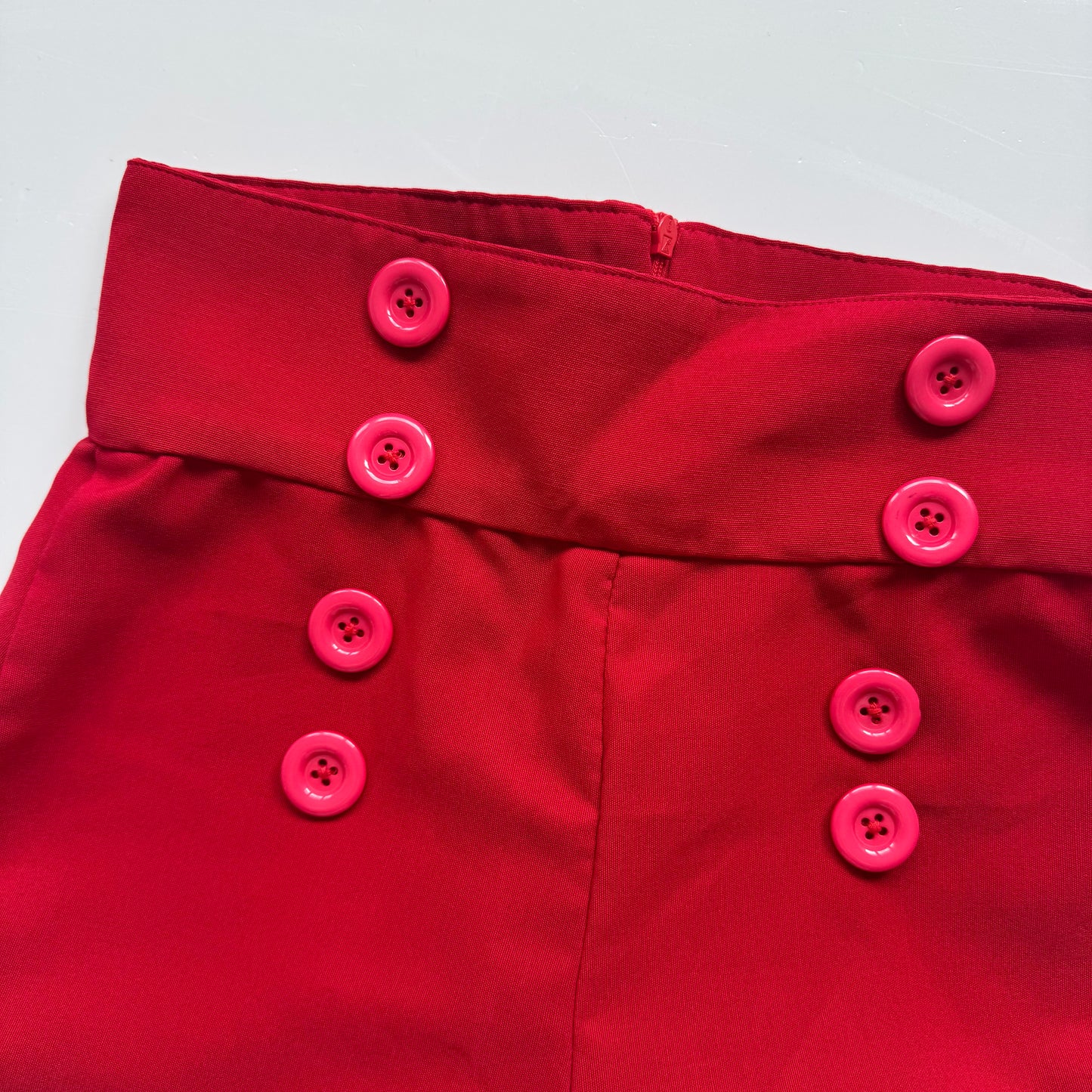 Red Low-Rise Mini Shorts (XS)