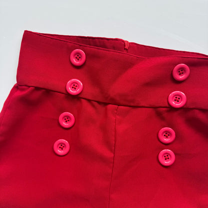 Red Low-Rise Mini Shorts (XS)