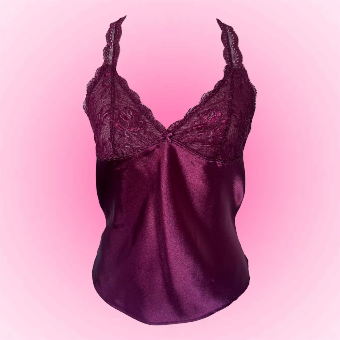 Burgundy Satin Halterneck (XS/S)