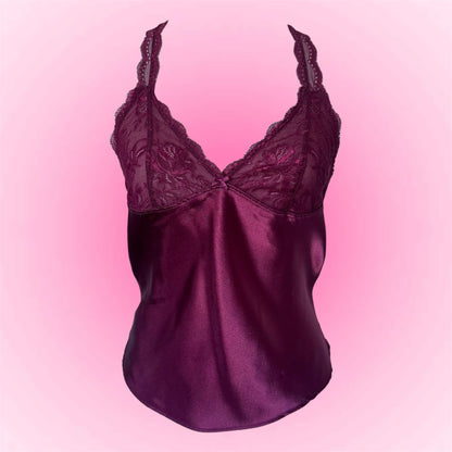 Burgundy Satin Halterneck (XS/S)