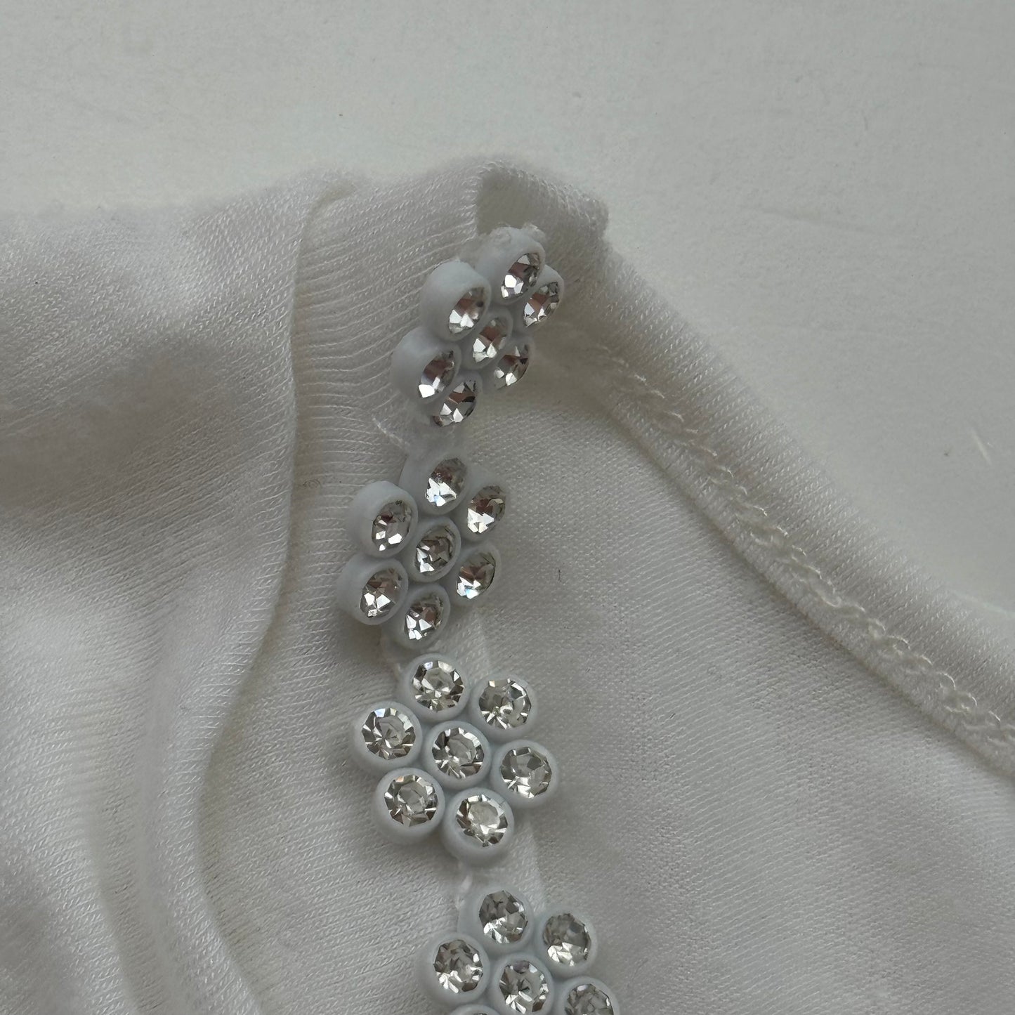 White Ruched Coquette Tshirt (M)