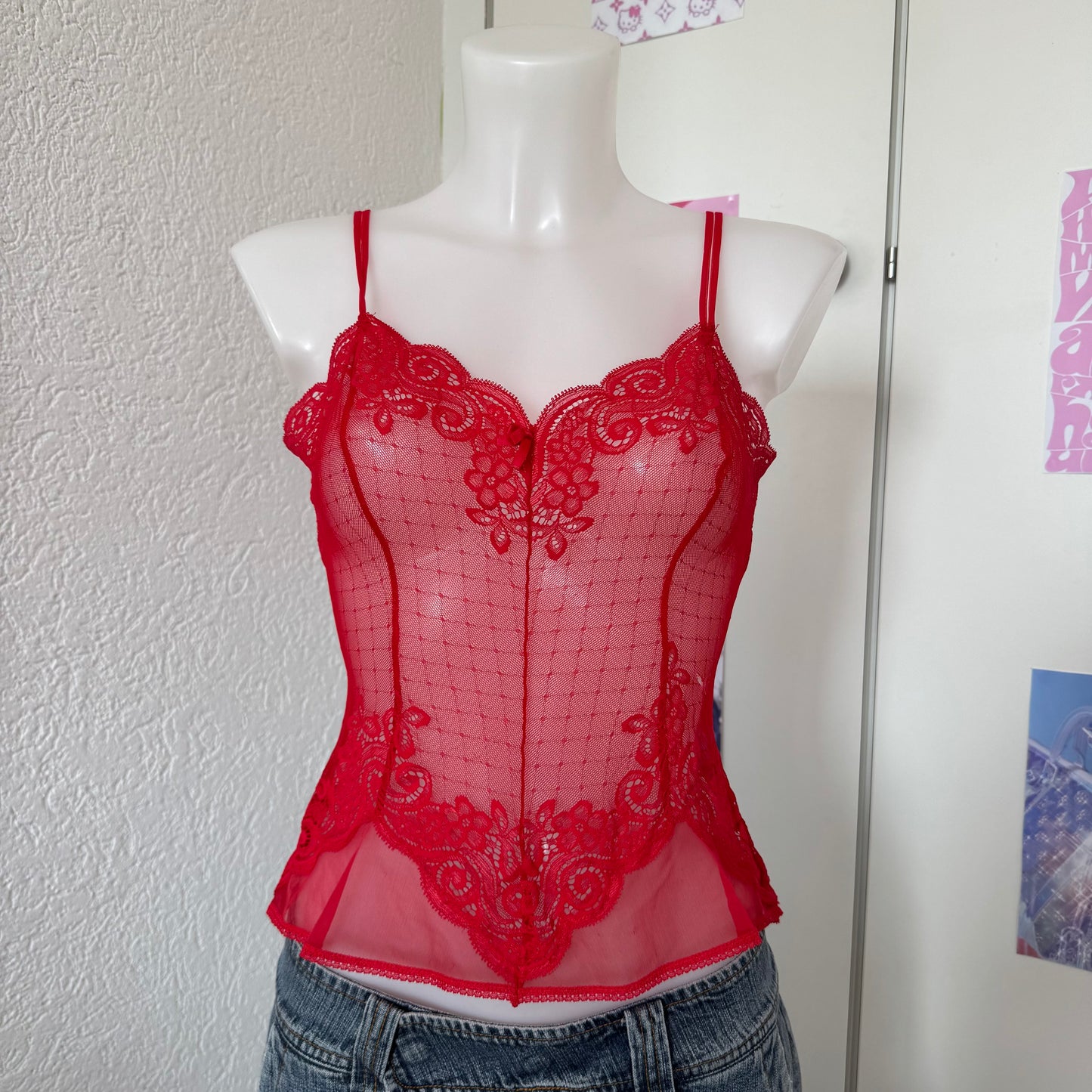 Red lace top (S)