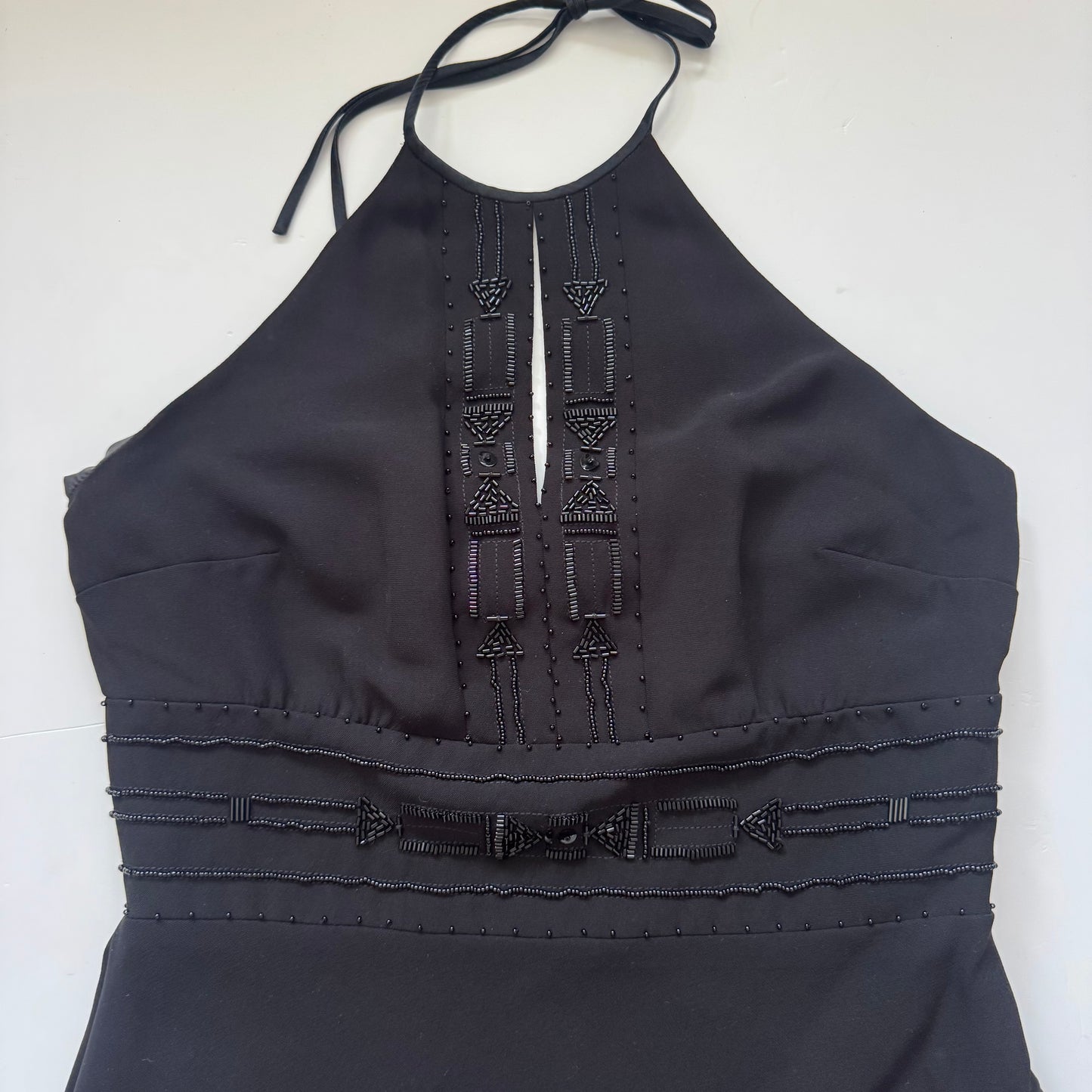 Elegant Black Halter Dress (XS/S)
