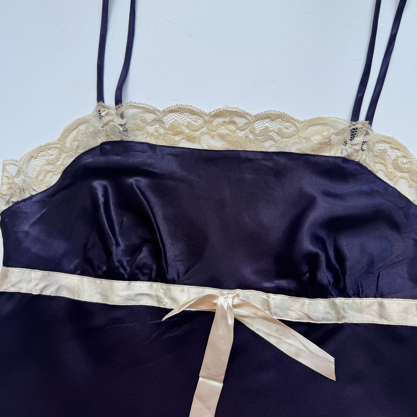 Dark Blue Satin Y2K Top (S)