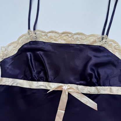 Dark Blue Satin Y2K Top (S)