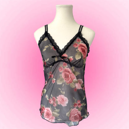 Vintage Floral Mesh Cami Top (M)