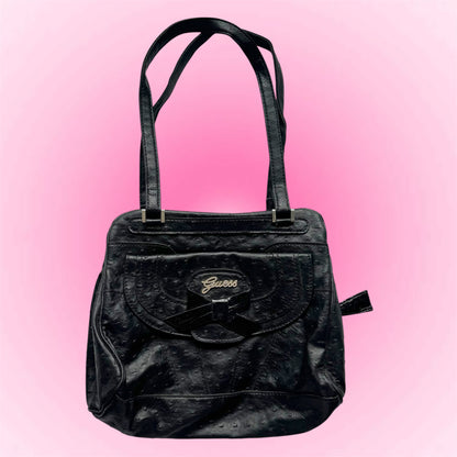 Black Guess Bow Shoulder Bag