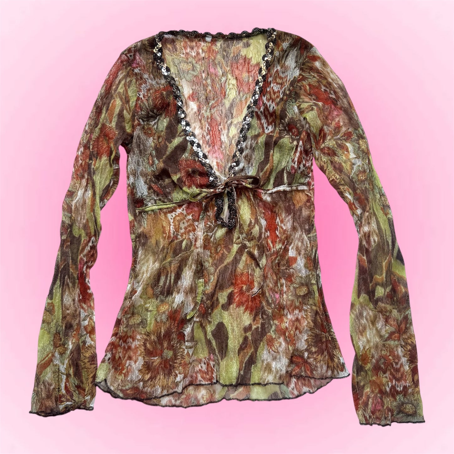Vintage Mesh Floral Top (S)