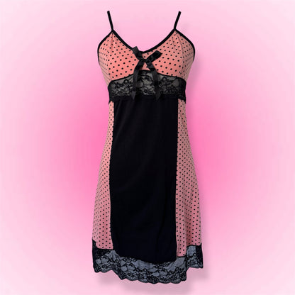 Pink Lace Coquette Babydoll Dress (S/M)