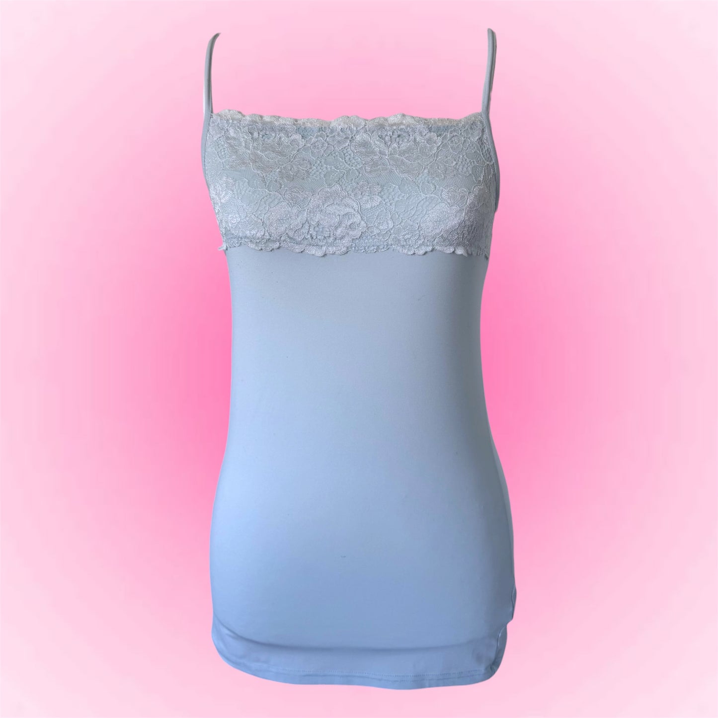 Baby Blue Lace Tank Top (S/M)