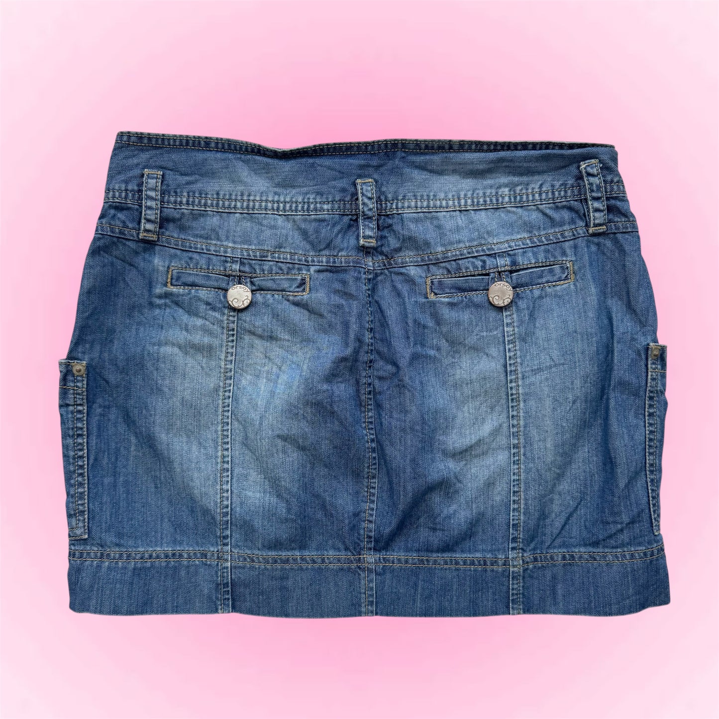 Blue denim mini skirt (S)