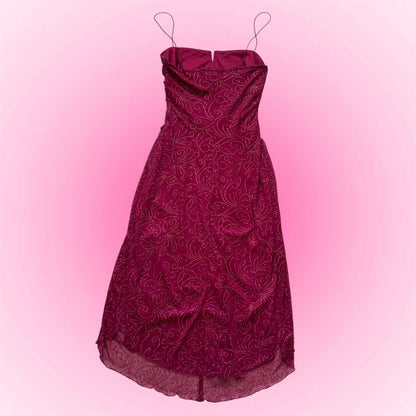 Vintage Pink Glittery Dress (XS)