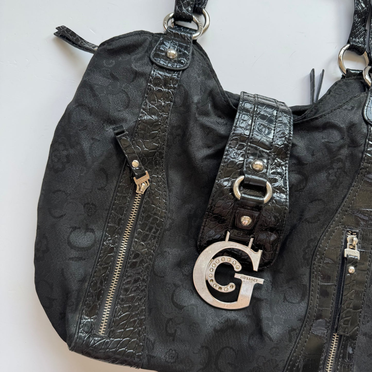 Vintage Black Gussaci Shoulder Bag