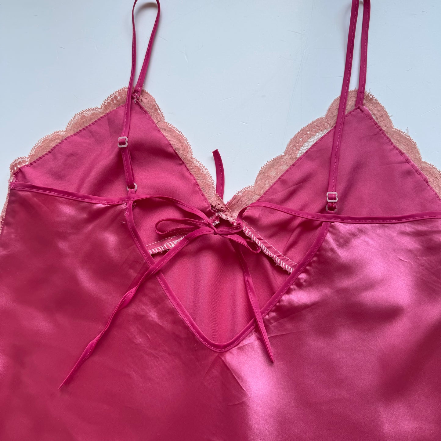 Pink Satin Lace Y2K Cami (M)