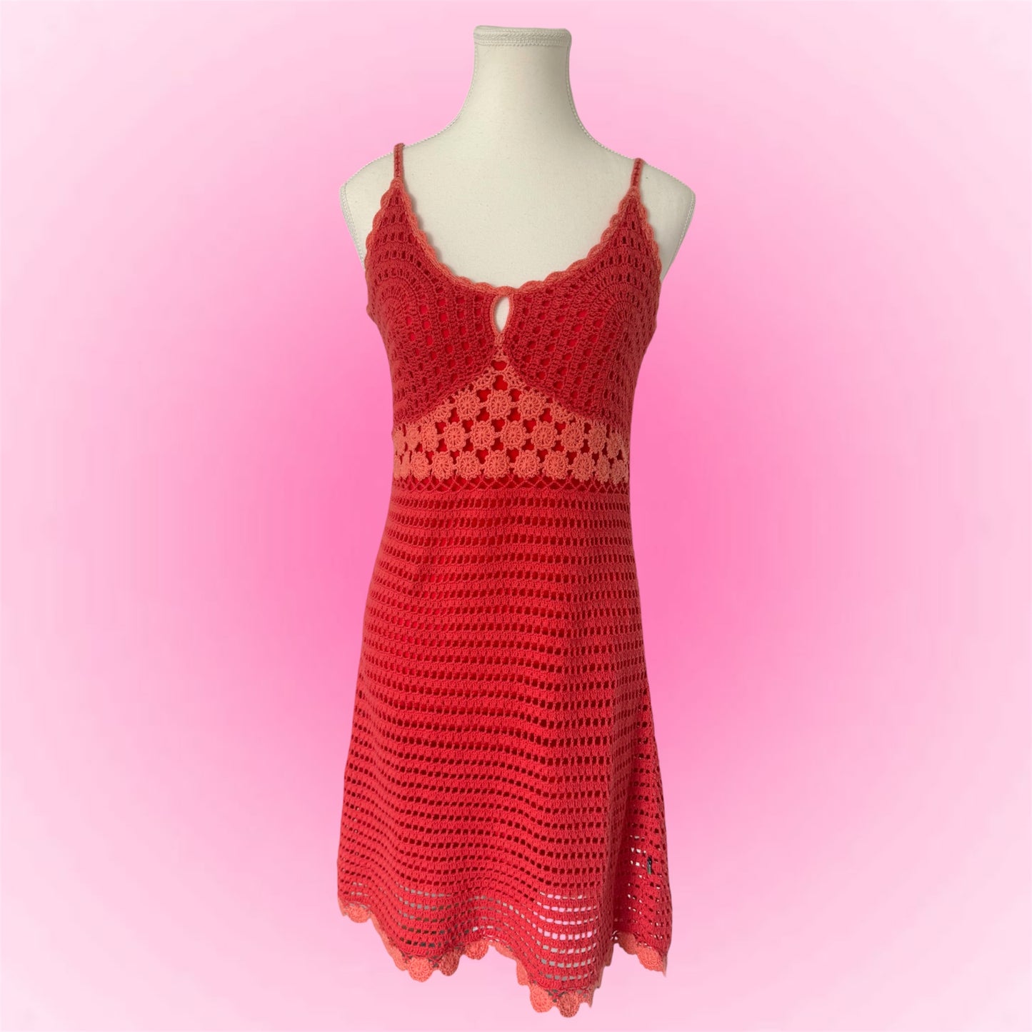 Crochet Y2K Mini Dress (S/M)