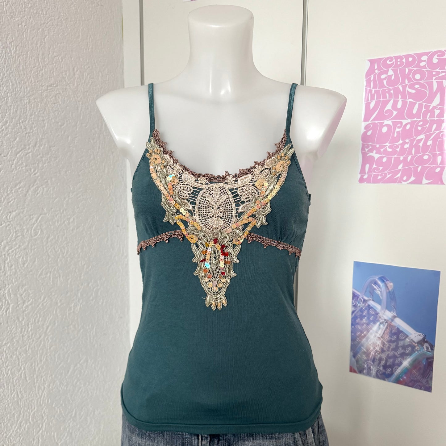 Blue fairy sequin top (S)