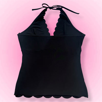 Black Beaded Y2K Halter Top (M)
