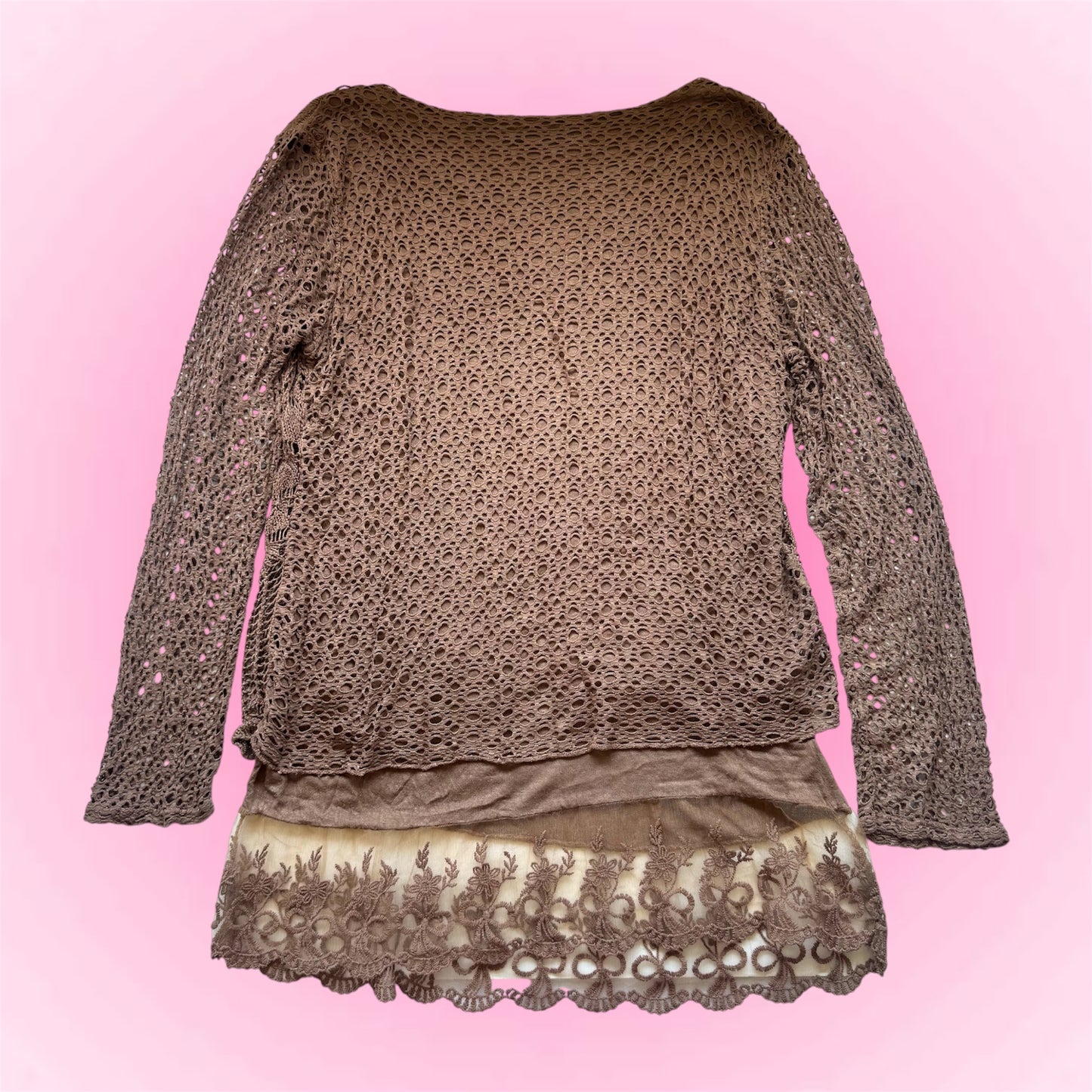 Vintage Crochet Knit Sweater (M)