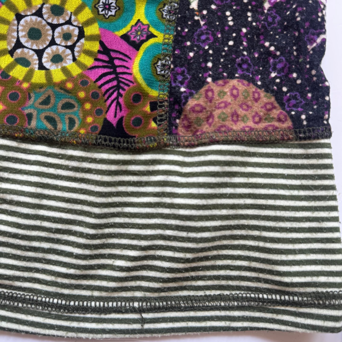 Vintage Floral Patchwork Long Sleeve Top (S)