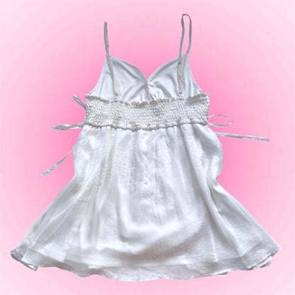 White Button Front Babydoll Cami (M)