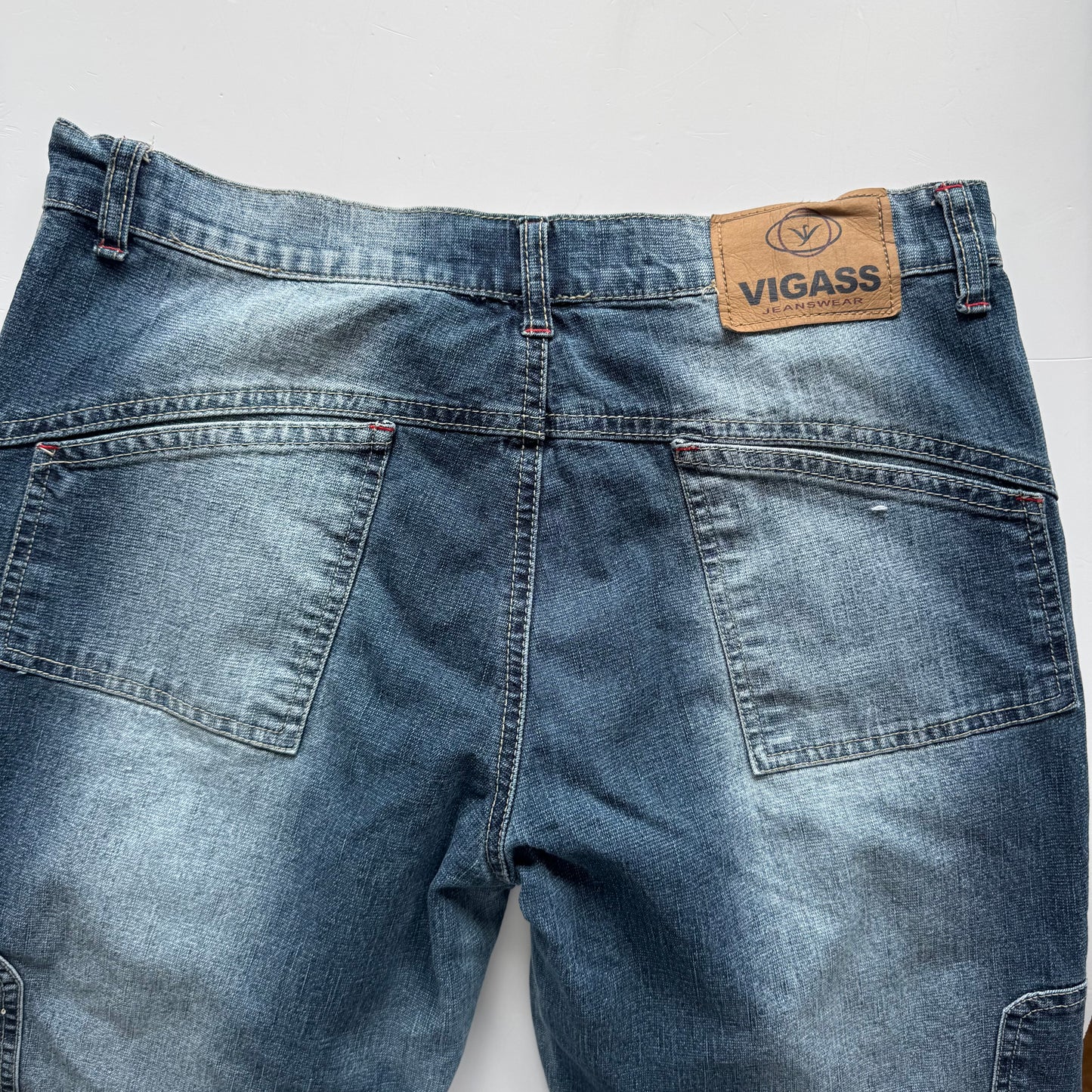 Y2K Wide Leg Cargo Jeans (S)