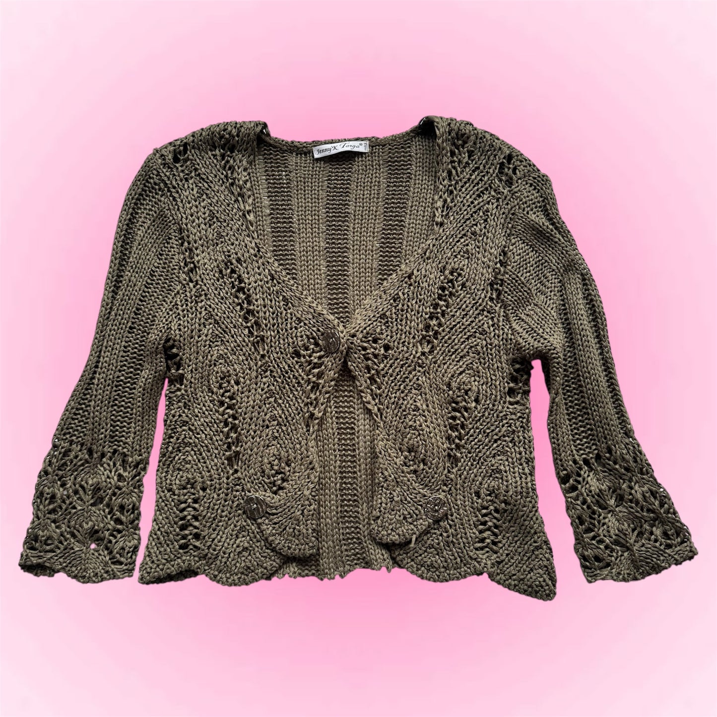 Cropped Knit Cardigan (S)