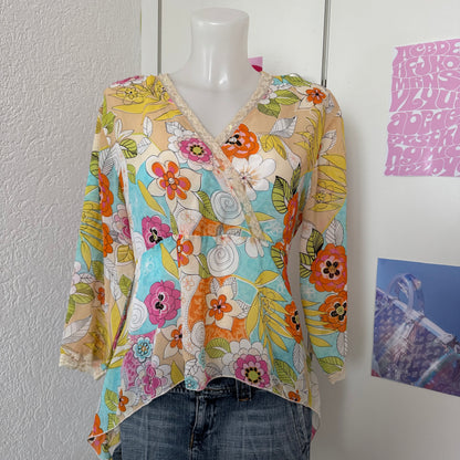 Vintage floral shirt (L)