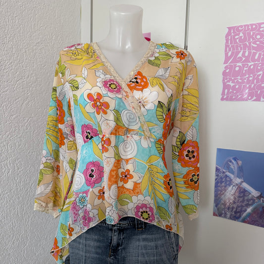 Vintage floral shirt (L)
