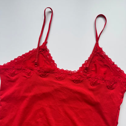 Red lace cami top (M)