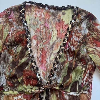 Vintage Mesh Floral Top (S)