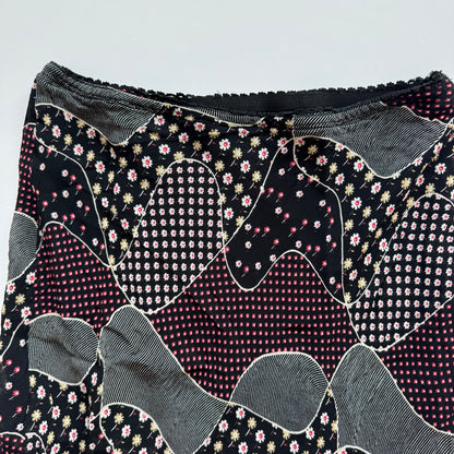 Black Patchwork Y2k Maxi Skirt (S)