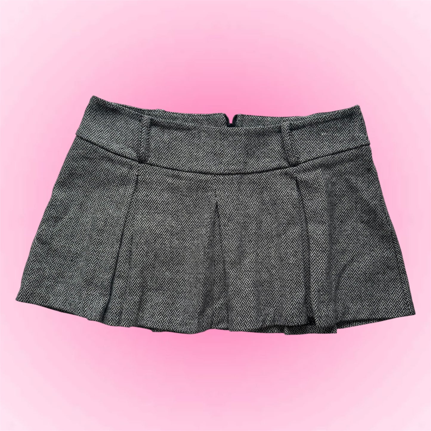 Grey Pleated Mini Skirt (M)