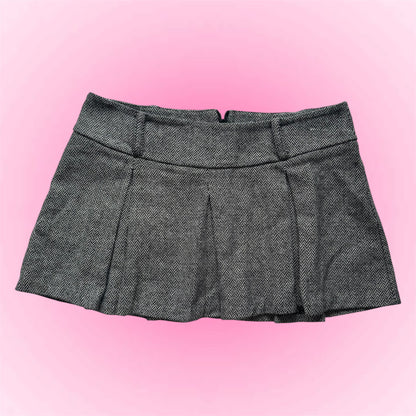 Grey Pleated Mini Skirt (M)